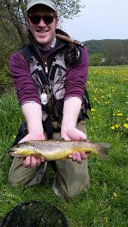 Benjamin and Co, chalk stream Brown trout, April 2017, Slovenia fly fishing